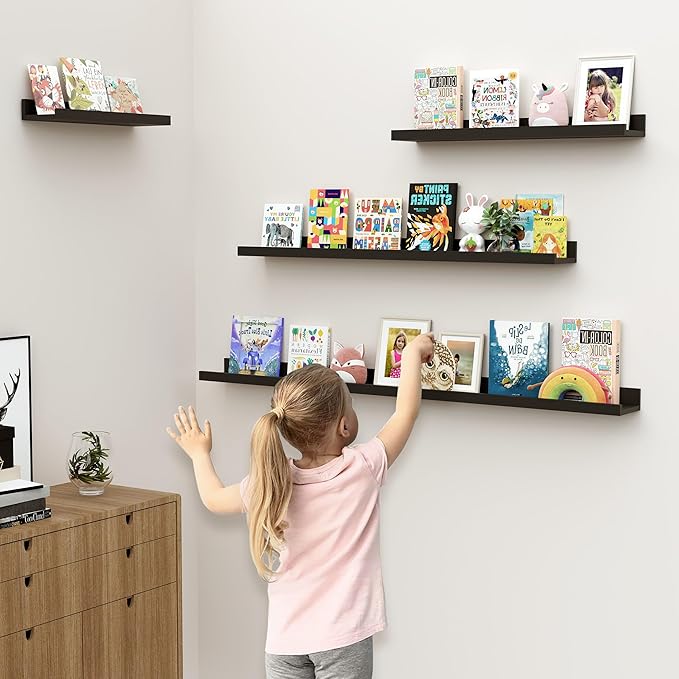 Floating Shelves for Wall, 36 inch Wood Floating Shelves Set of 2, Picture