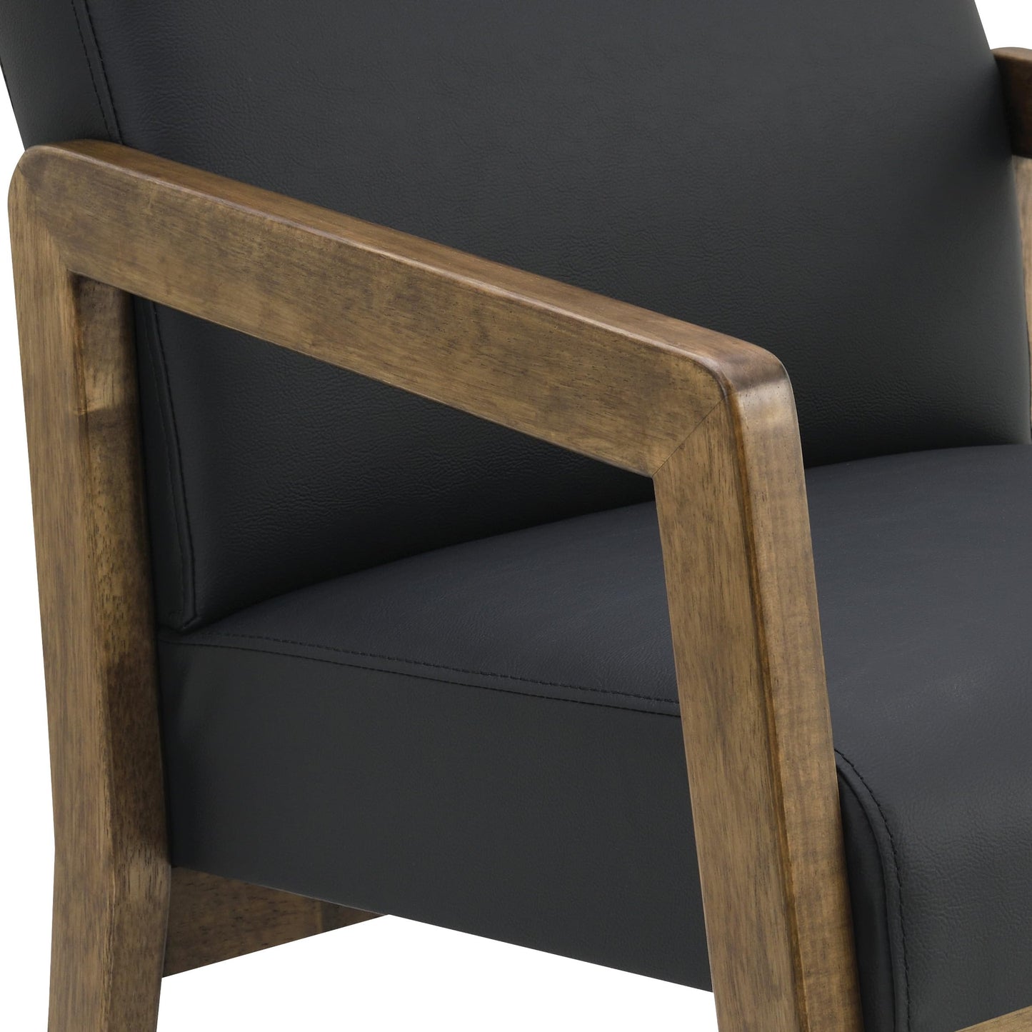 Office Star Products Guest Seating Visitor's Chair with Memory Foam Seat, Black Faux Leather, 300 lb Weight Capacity, Park City Finish
