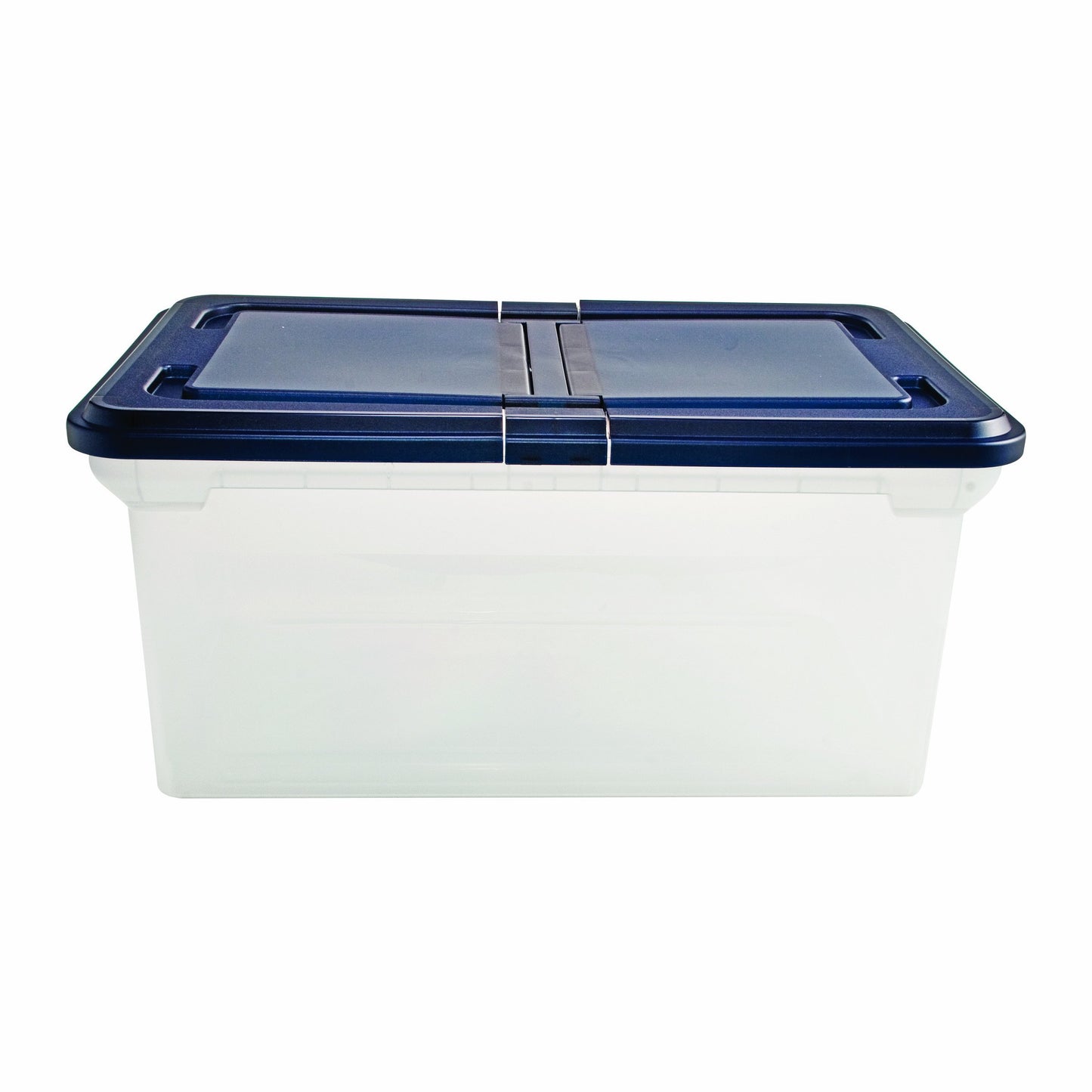 Advantus Extra Capacity 23-Inch File Tote, Letter Size, Clear Base/Navy Lid, Case of 4 (55797CT)