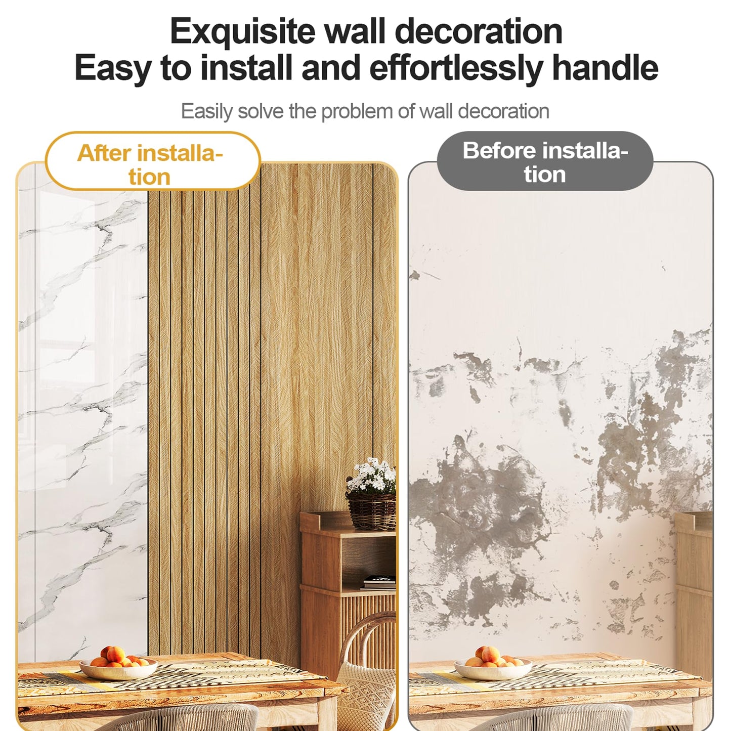 Chejiaye Wood Grain Peel and Stick 3D Wall Panel -15.75"x118"Soundproof Self-Adhesive Wall Sticker, Removable Thick PVC Slat Contact Paper for Kitchen Bedroom,Ceiling Wall Decoration (Dark Brown)