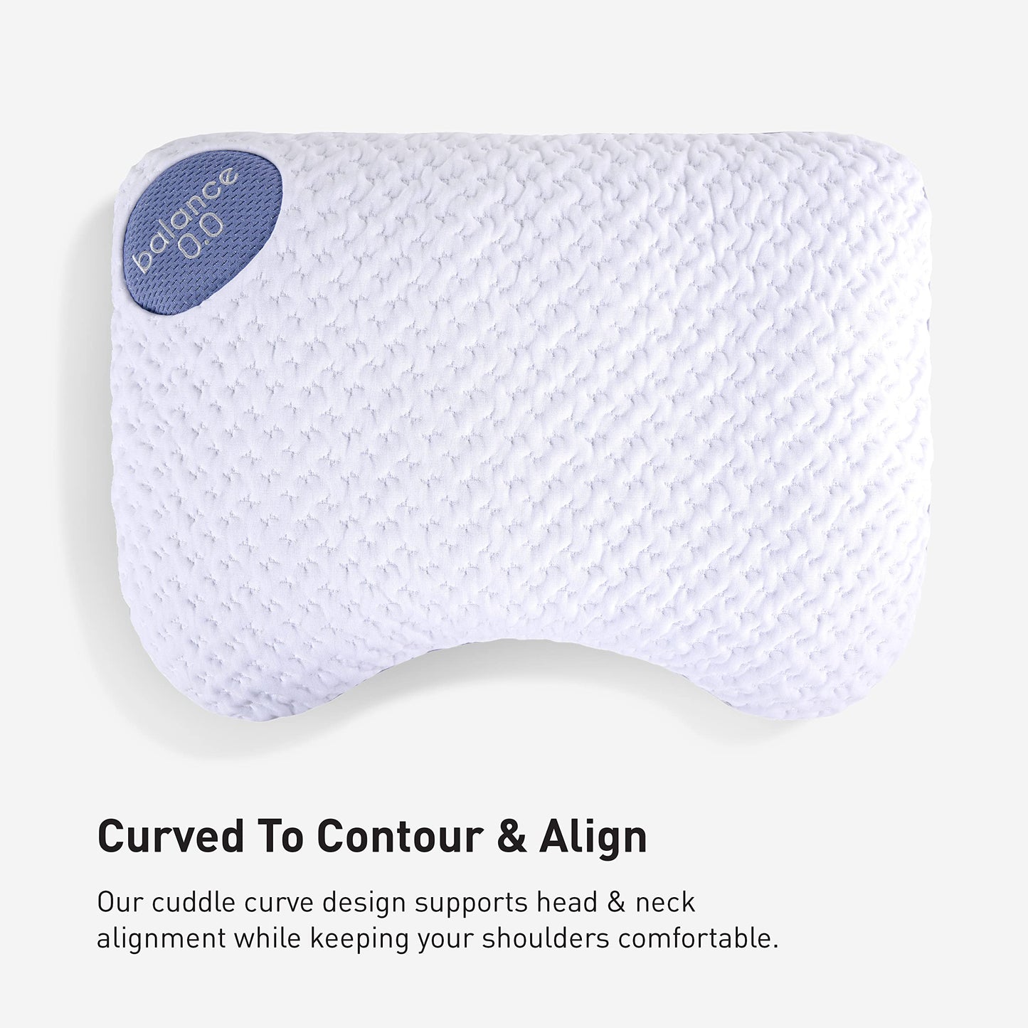 Bedgear Balance Cuddle Curve Performance Pillow - Size 0.0 - Moisture-Wicking Pillow for Side Sleepers - Medium Firmness Bed Pillow- Hypoallergenic, Washable Removable Cover - 20" W x 26" L x 4.75" H