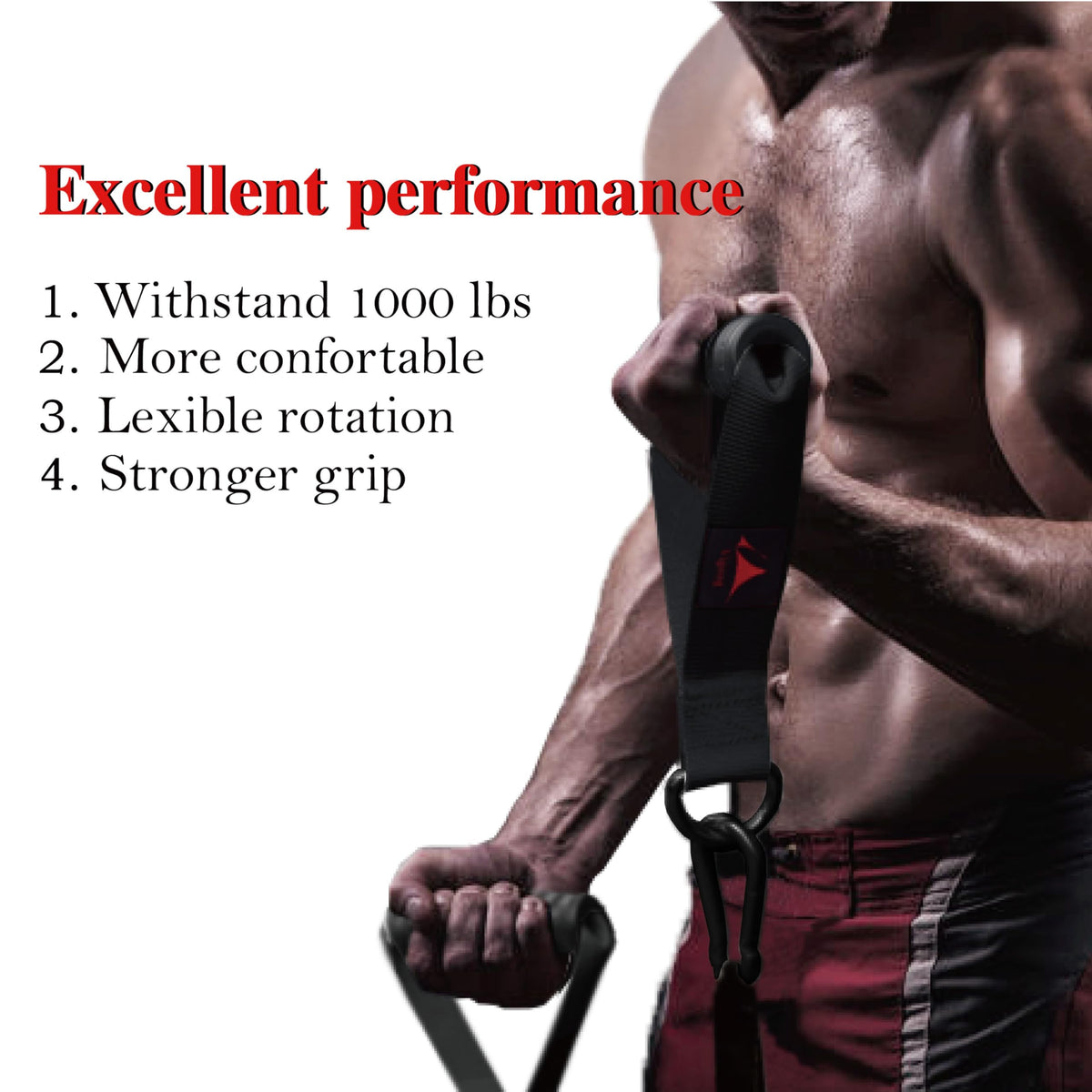Vigoog Heavy Duty Exercise Handles, Ultra-Durable Rubber Workout Grip Attachments for Cable Machines, LAT Pulldown, Resistance Bands, Home Gym and Commercial Fitness Equipment (Carbon Black XR)