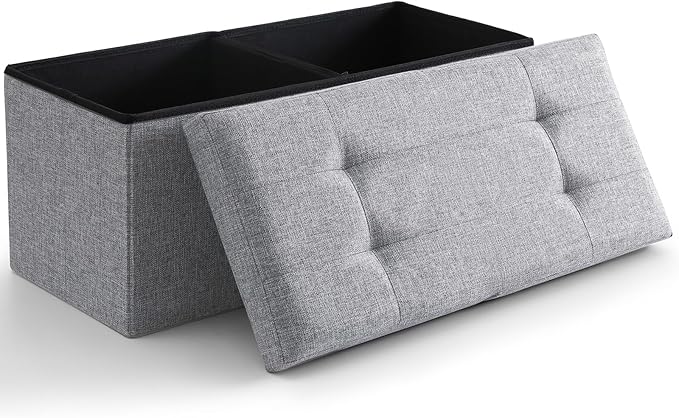 Storage Ottoman Bench Foldable Seat Footrest End of Bed Ottoman