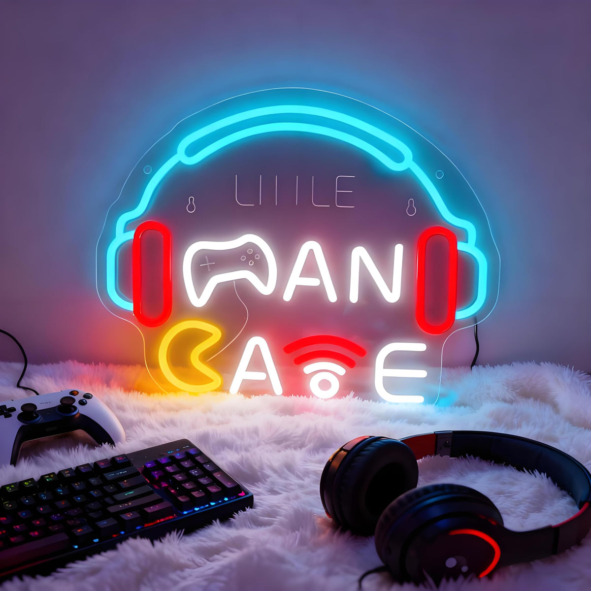 Neonawall Man Cave Neon Sign for Wall Decor Light Up Business Led Sign Boys Birthday Party Signs Led Decorative Night Signs Game Room Decorations Christmas Party Gifts for Husband Boys Playing Room