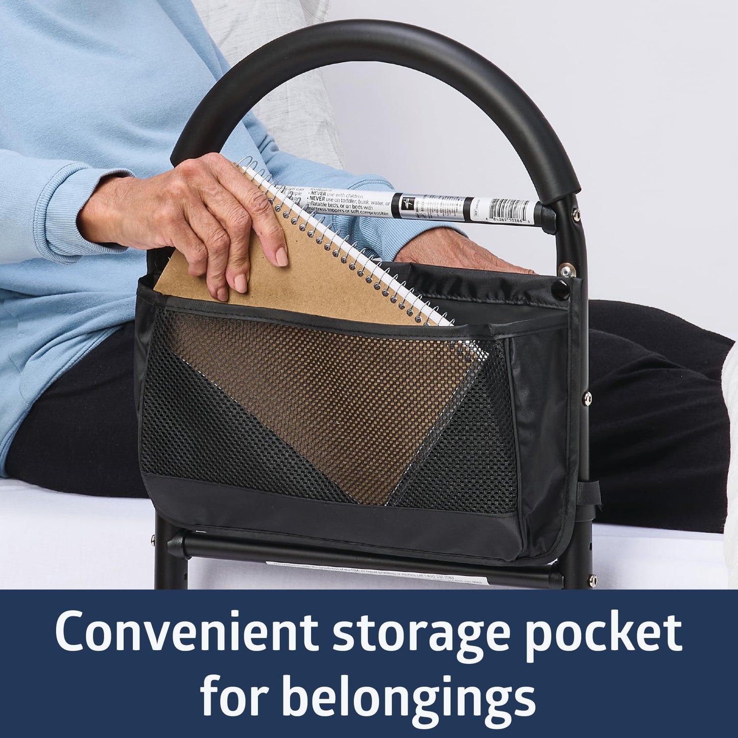 Medline Bed Assist Bar for Seniors with Nylon Bag for Storage