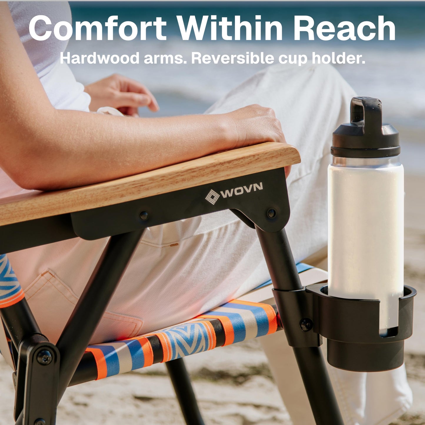 GoSports Outdoors WOVN Beach Backpack Chair - Premium Folding Camping Chair - 9 Styles Available - Baja