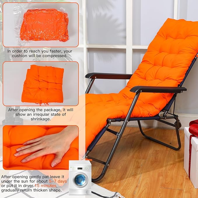 Bucherry 67 x 19 Inch Chaise Lounge Cushions Soft Lounge Chair Cushion Gravity