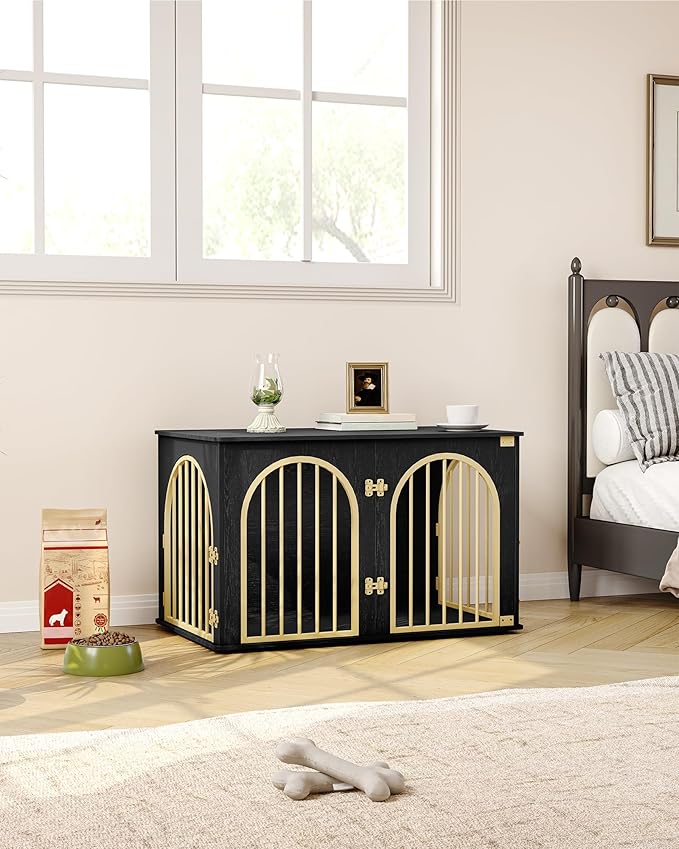 Hzuaneri 39.4" Wooden Dog Crate Furniture, Indoor Dog Kennel Dogs Cage