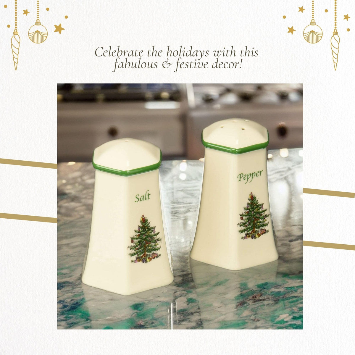 Spode Hexagonal Salt & Pepper Set