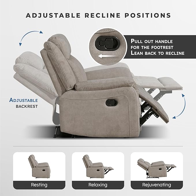 Lexicon Manual Double Reclining Loveseat, Polished Microfiber Manual Wall