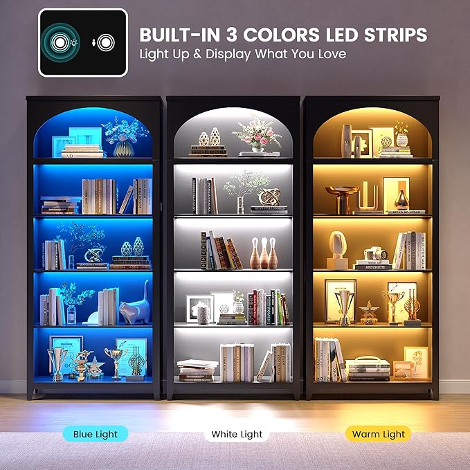 Dystler 5-Tier Arched Bookshelf