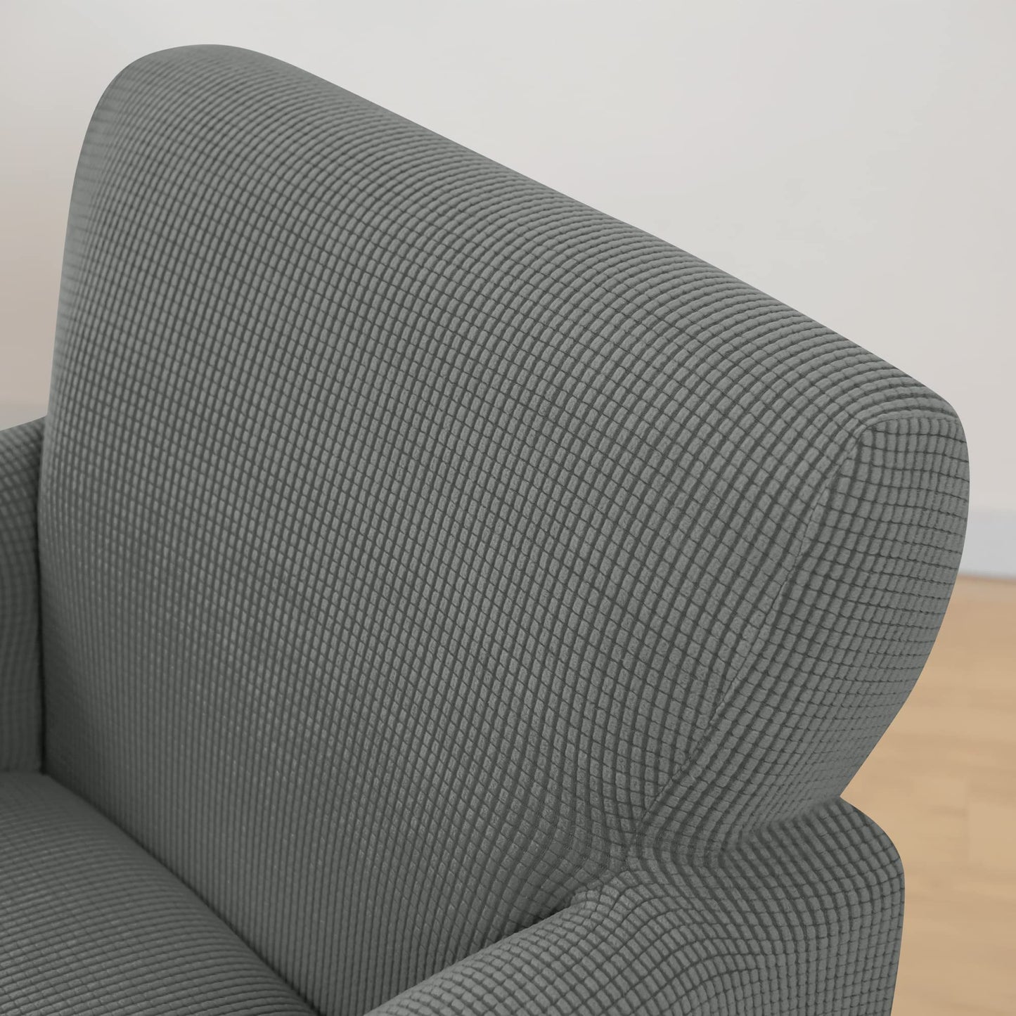 ele ELEOPTION Armchair Slipcovers Chair Covers with Arms Stretch for Living Room Office Club Chair Cover Furniture Protector Dark Gray