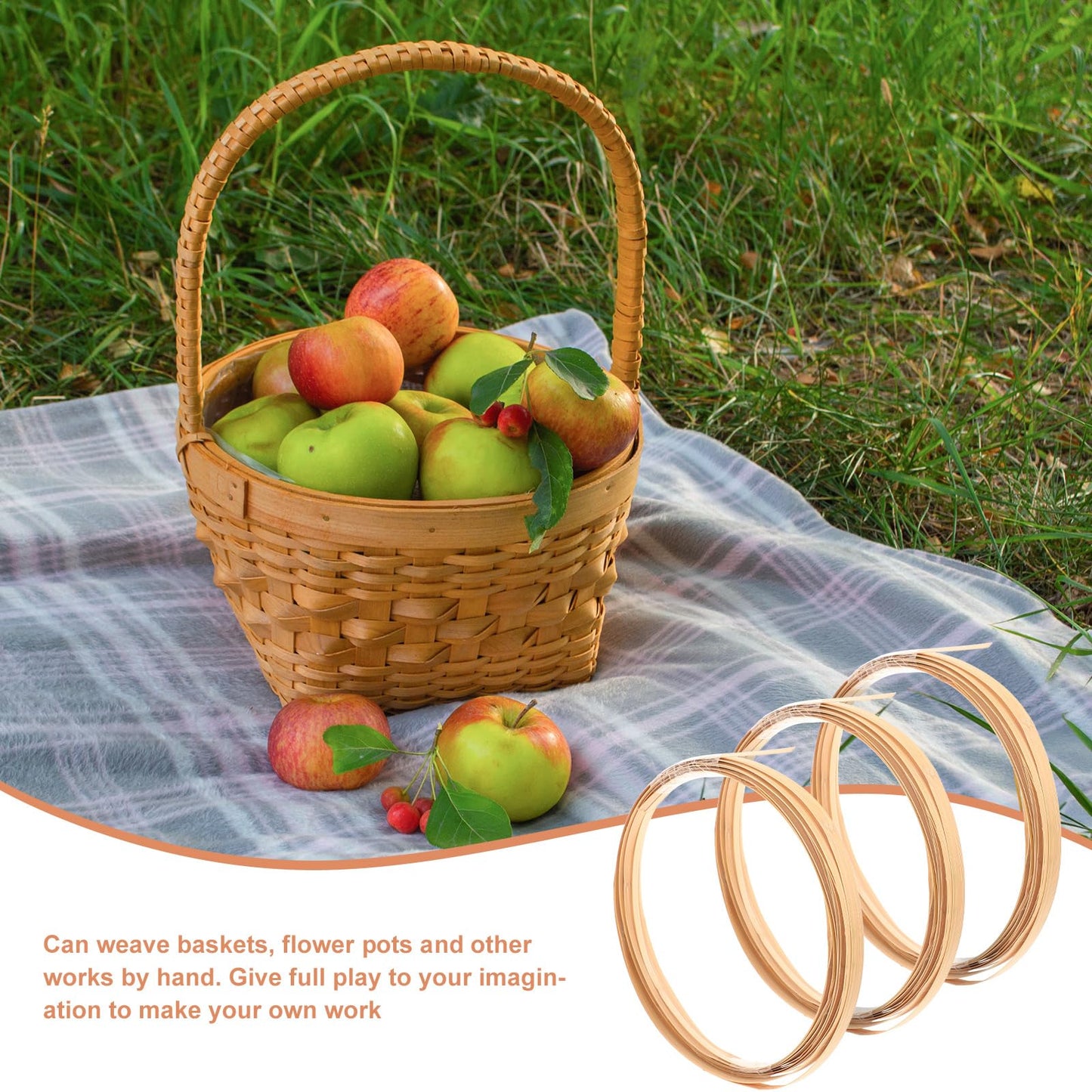 TEHAUX 3 Rolls Wicker Repair Supplies, 30Ft Wood Wicker Repair Kit Natural Rattan Fix Material Cane Webbing Strips for Craft Basket Furniture Lawn Chair Fixing Weaving - Flat Strips, Assorted Size