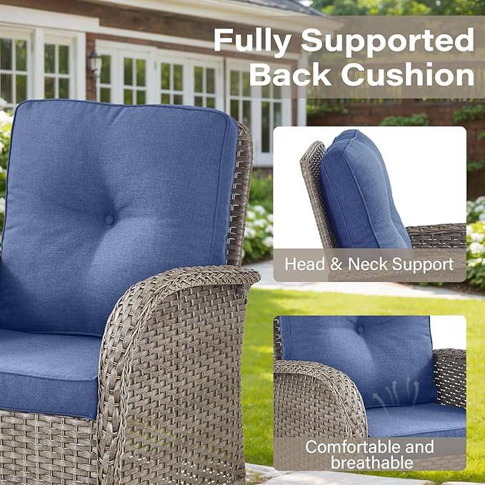 Belord Swivel Patio Chairs Wicker Set