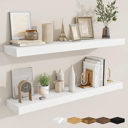 fuqing Floating Shelves for Wall, Wall Mounted Wood Floating Shelf