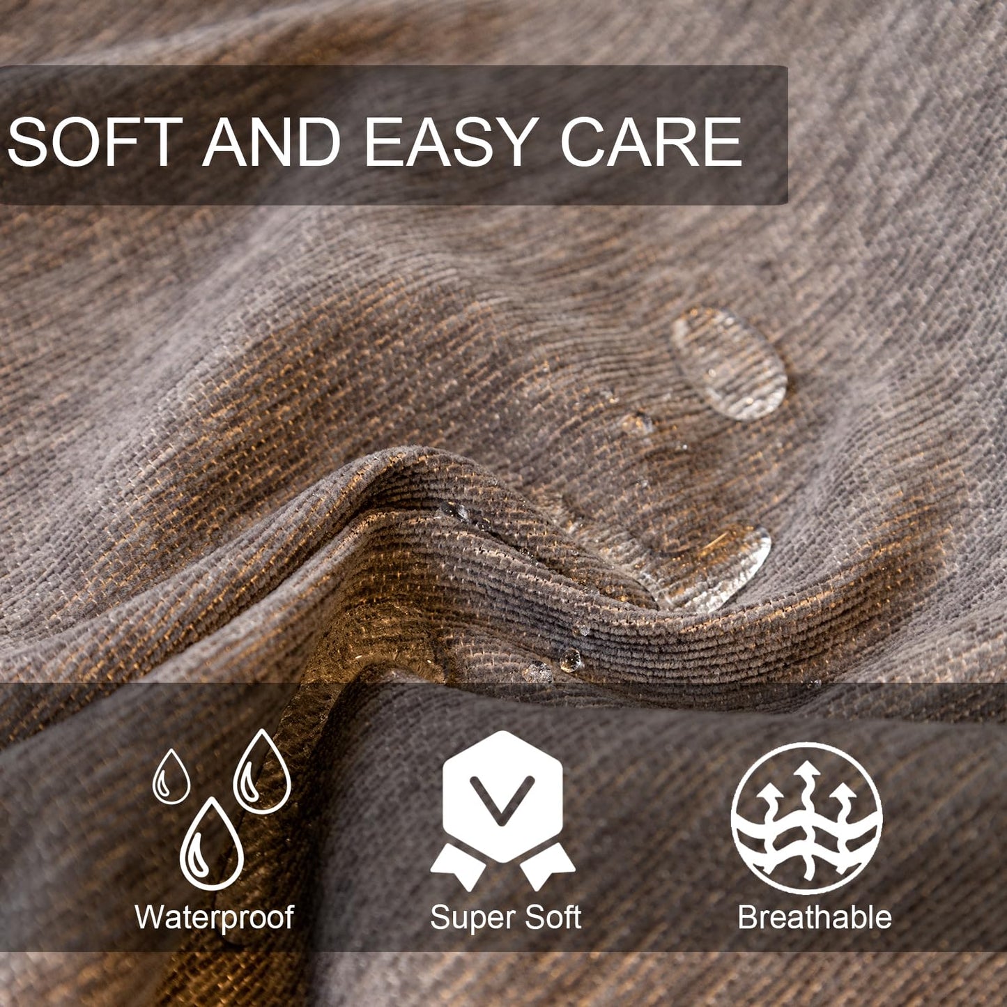 Feyocn 100% Waterproof Sofa Covers for Pets Washable Couch Covers Dogs Cats Sofa SlipCover for 3-4 Cushion Couches Sectional Couches Furniture Protector Covers for Living Room (71" x 134", Dark Gray)