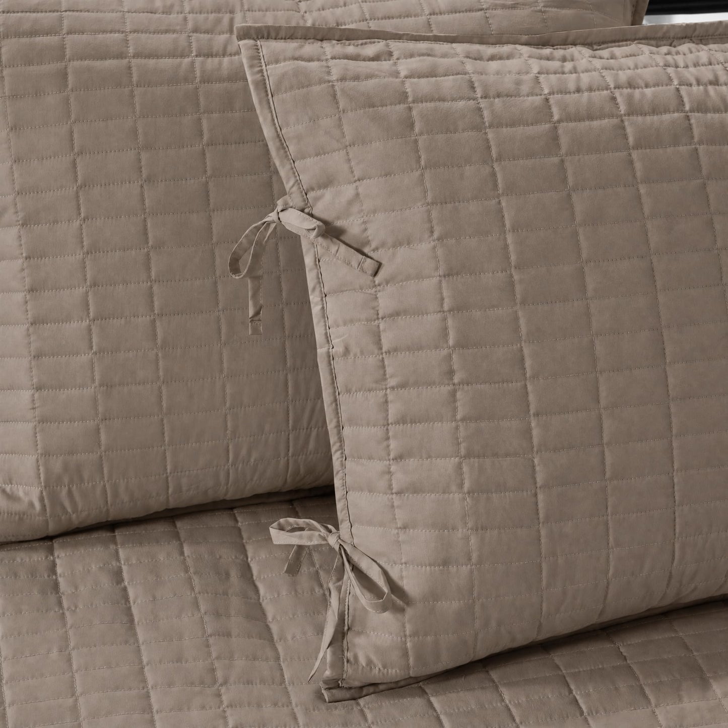 Comfort Spaces Daybed Cover - Luxe Double Sided-Quilting, All Season Cozy Bedding with Bedskirt, Matching Shams, Kienna Taupe 75"x39" 5 Piece