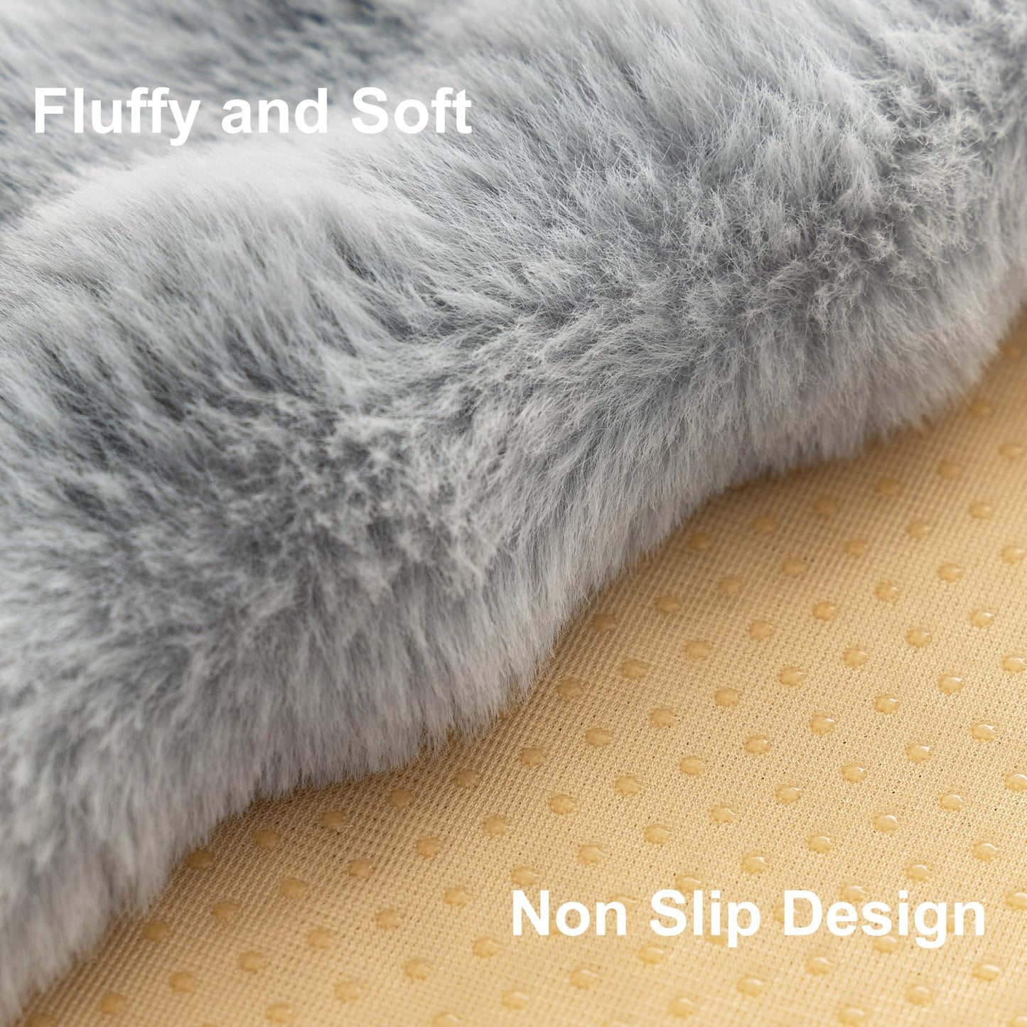 Aucrovee Soft Plush Faux Fur Couch Cover, Thick Warm Fuzzy Sectional Sofa Covers for 3 Cushion Couch Sofa Non Slip Slipcover, Furniture Protector Covers for Pets(1 PCS 36"x94" Light Grey)