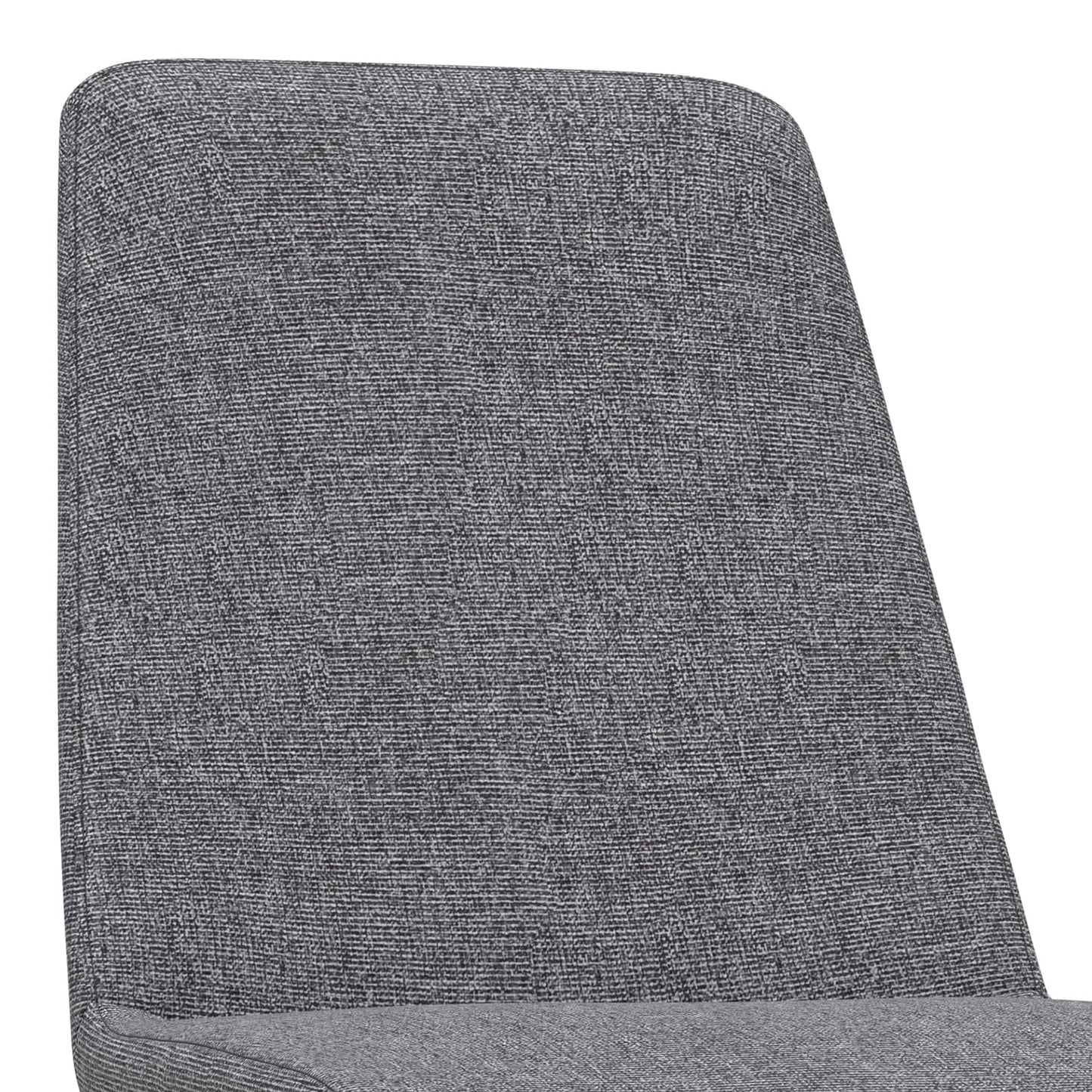 SIMPLIHOME Corina Dining Chairs - Upholstered Black Metal and Linen-Style Fabric Kitchen Chair Set in Grey, Modern Minimalist Dining Room Seating with Sled Base and Cushioned Seat (Set of 2)