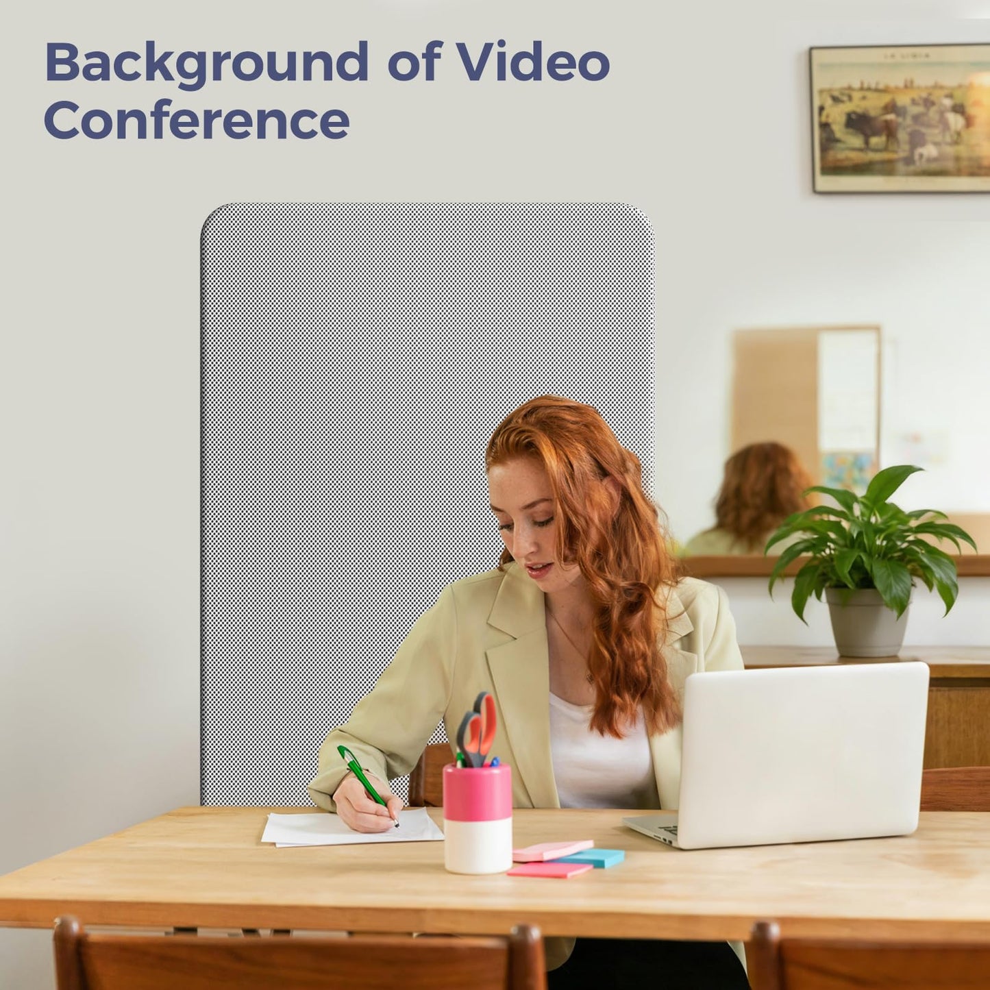 YNCLCS 65"× 29" Standing Room Dividers Panel, Office Partitions, High-Density Fabric, Heavy-Duty Steel Pipe, Privacy Divider Panel Wall for Office, Home, Study, Video Conference, Gray