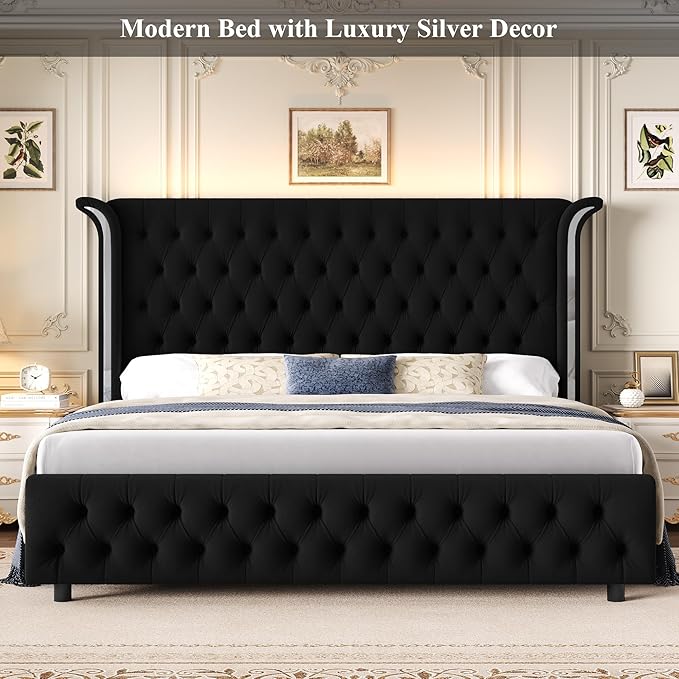 Keyluv Queen Smart LED Bed Frame