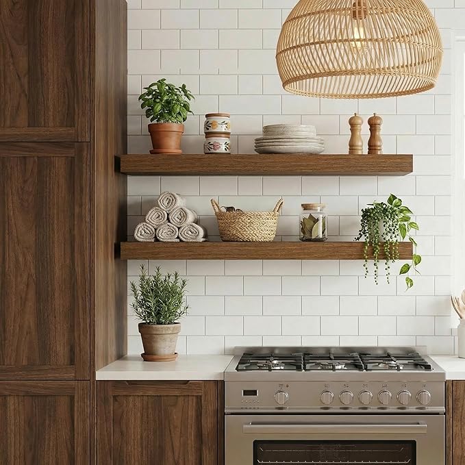 Dreamland 36 inch Floating Shelves, Rustic Wood Floating Wall Shelf
