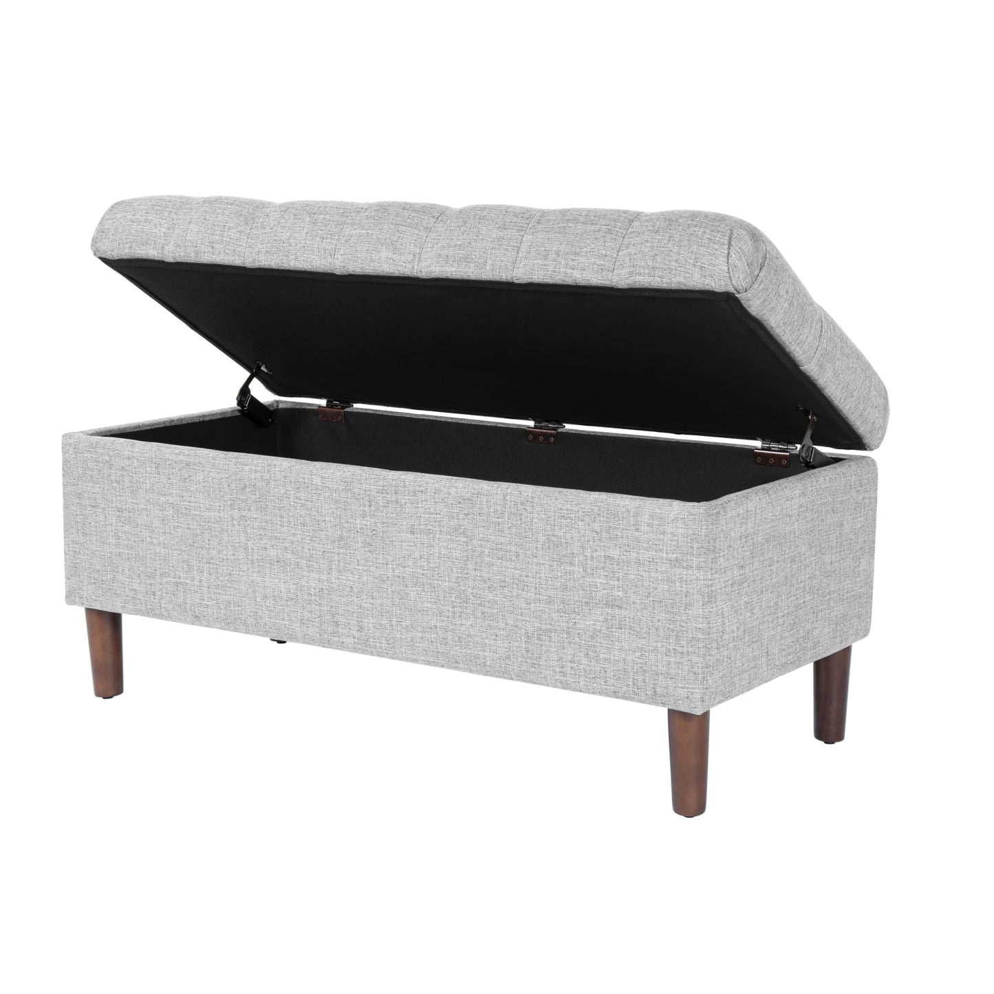 HomePop 40" Ainsley Button Tufted Storage Bench - Gray Woven