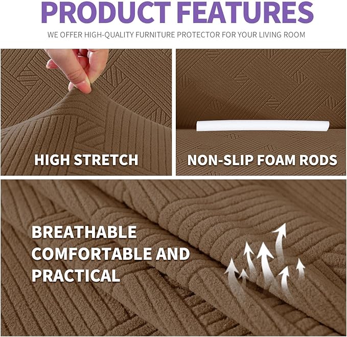 ZNSAYOTX Oversized Super Stretch Couch Cover, New Striped Sofa Covers