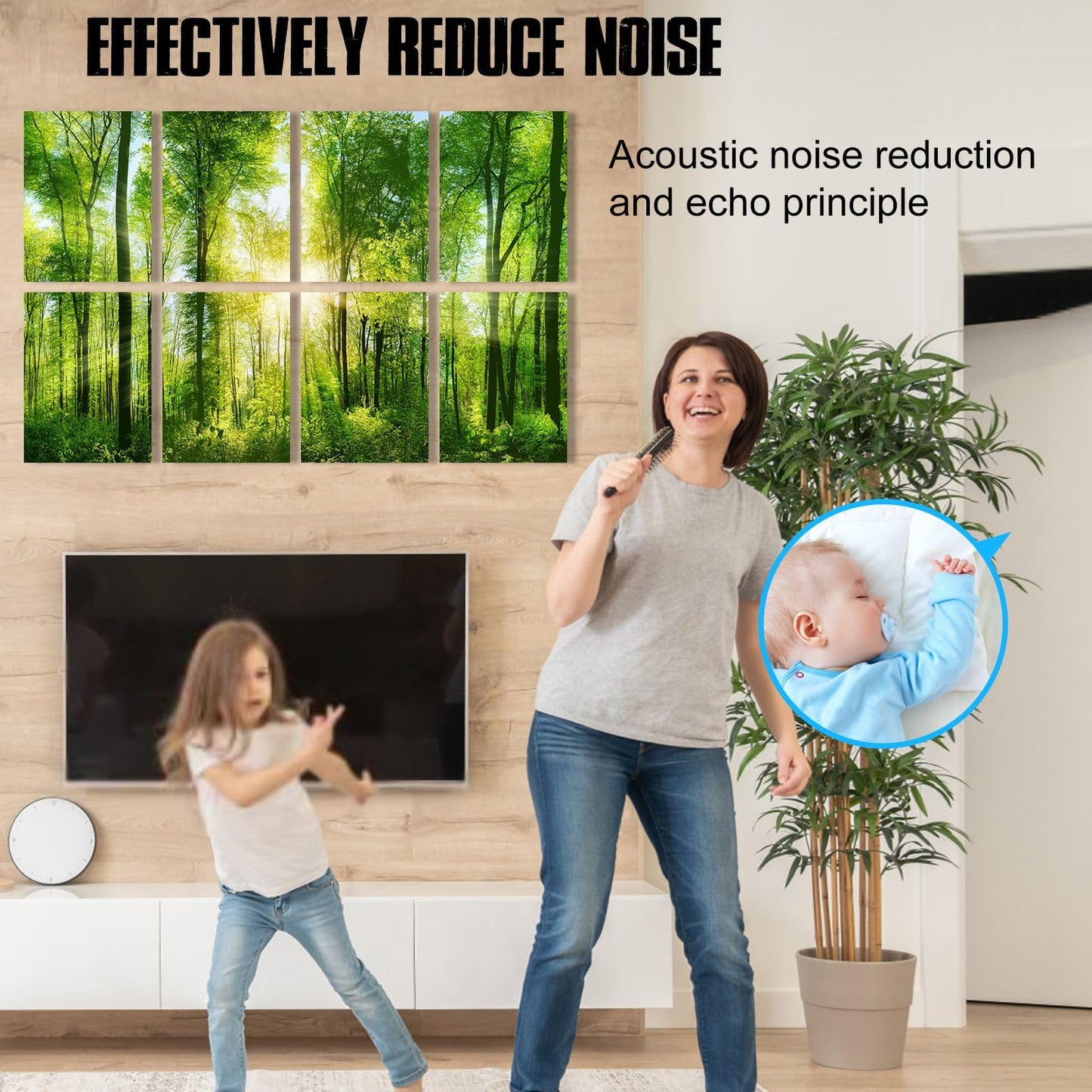 YPY Sound Proofing Panels for Walls: 8 Pack 48"x32" Decorative Art Acoustic Panel Sound Dampening Panels Absorbing Treatment