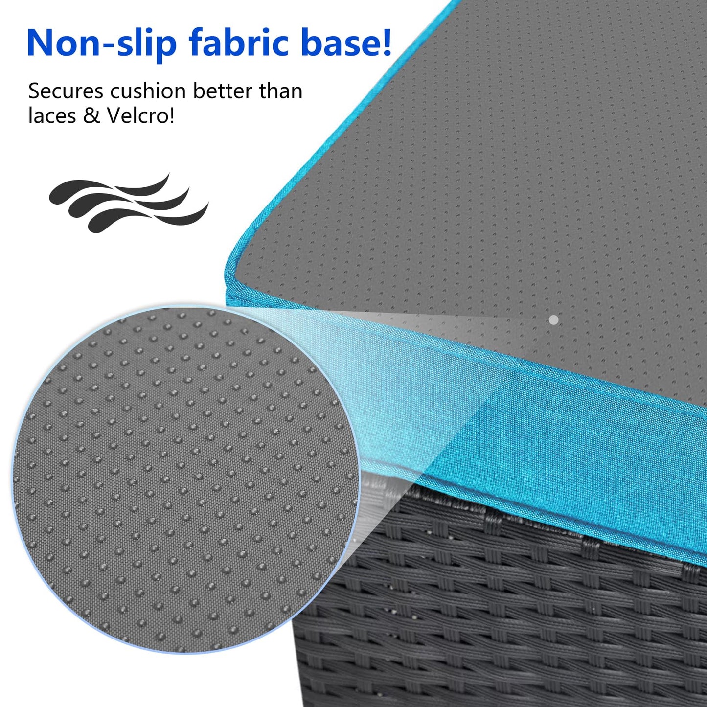 MFPMTUXO Outdoor Curved Sofa Cushion Cover with Zipper & Anti-Slip Particles, Half Moon Patio Furniture Cushions Covers Waterproof, Olefin Fabric-ONLY Cover (Aruba Blue, 77/40 * 28 * 5.3inch)