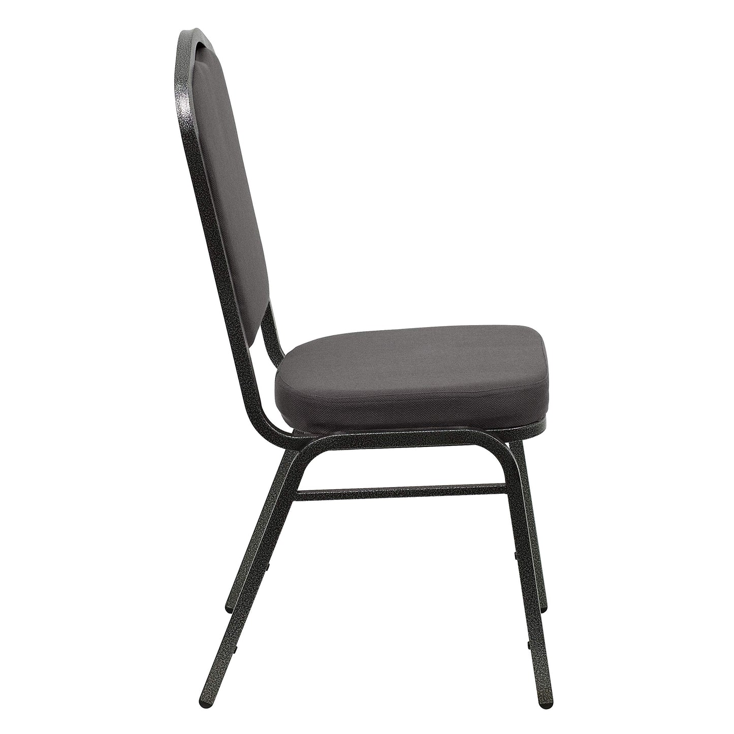 Flash Furniture HERCULES Series Crown Back Stacking Banquet Chair in Gray Fabric - Silver Vein Frame