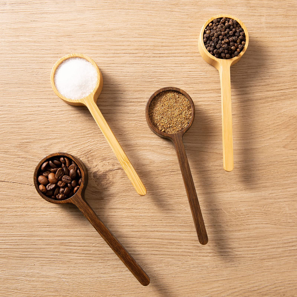 Bamboo Coffee Scoop Long Handle Measuring Scoop for Glass Food Jars