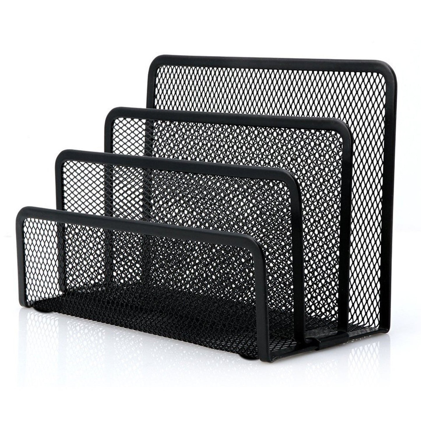 Anumit Desk Mail Organizer, File Holder Letter Sorter with 3 Vertical Upright Metal Mesh Compartments Document, Filing, Folders, Mail, Paper Organizer for Home or Office Desktop (1PCS)
