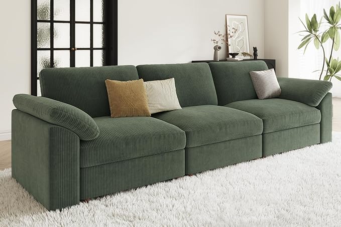 EASE MOOSE Sectional Modular Sofa, Comfty 3 Seat Cloud Couch, FSC Certified