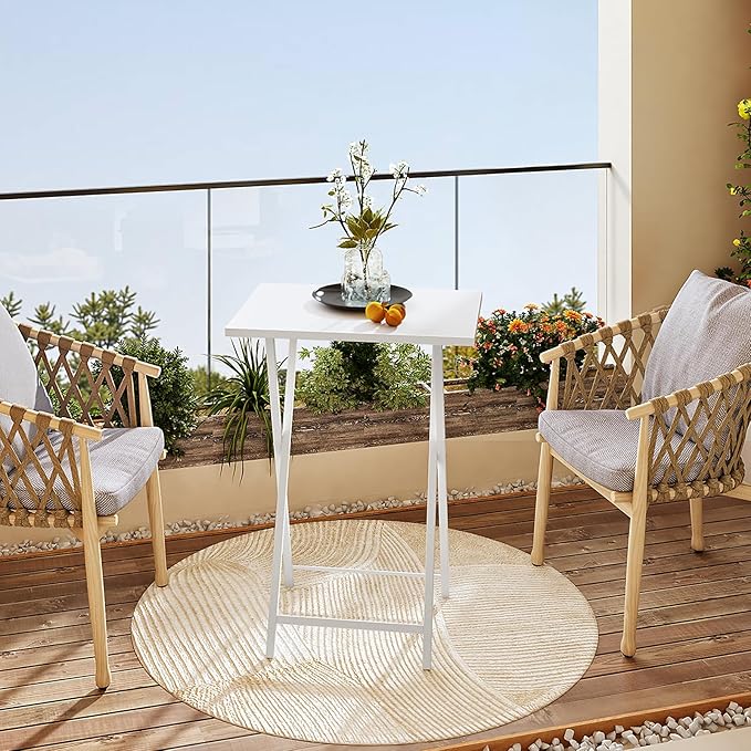 HOOBRO Folding TV Tray Tables, Industrial Snack Tables