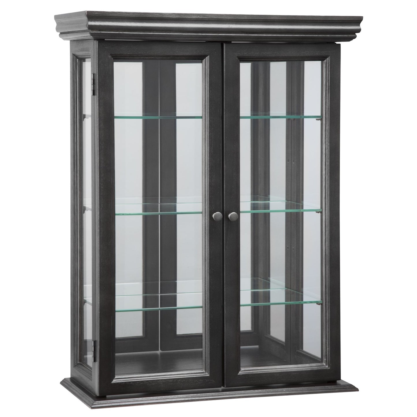 Design Toscano Country Tuscan Hardwood Wall Curio Cabinet: Ebony Black Finish