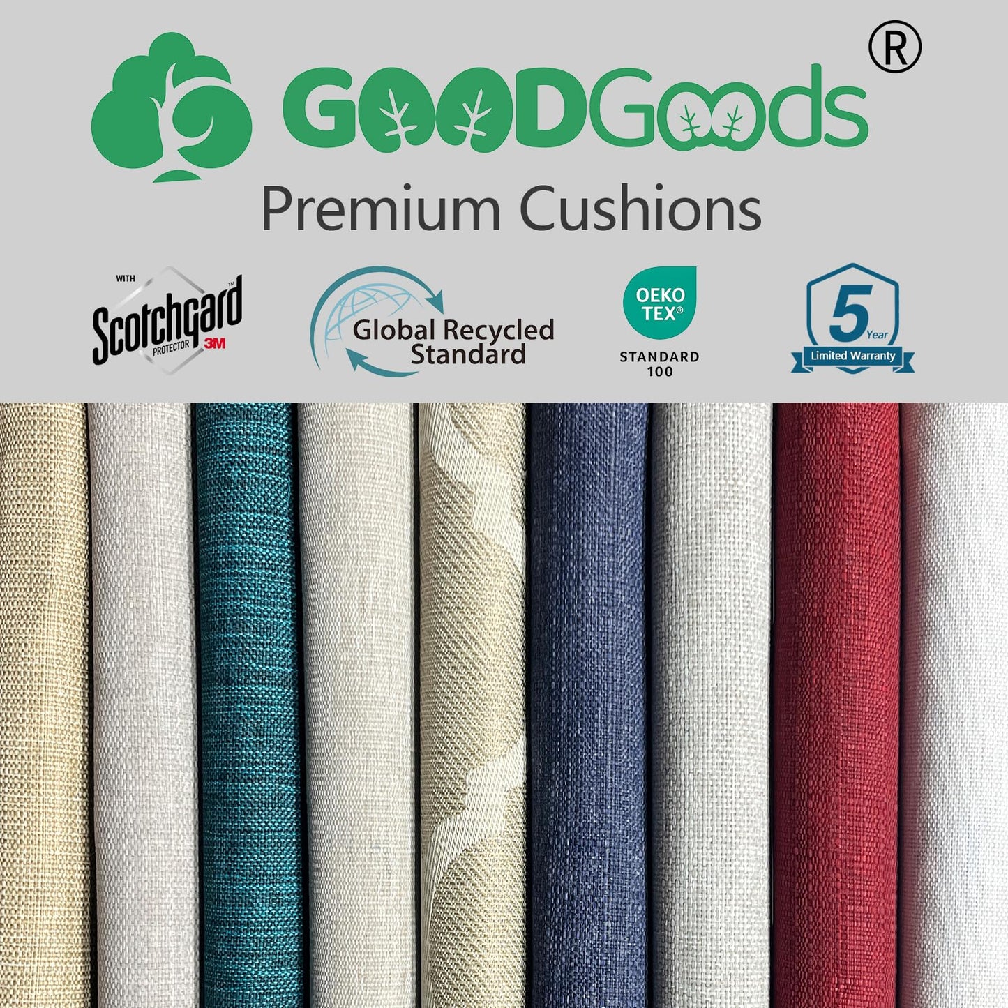 Goodgoods 24 x 28 Outdoor Patio Deep Seat Cushions 2-Pack, 1000+ Hours Fade-Resistant & Water-Resistant Outdoor Furniture Chair Cushions with 30D High-Resilience Foam for Sofa Chair, Toffee