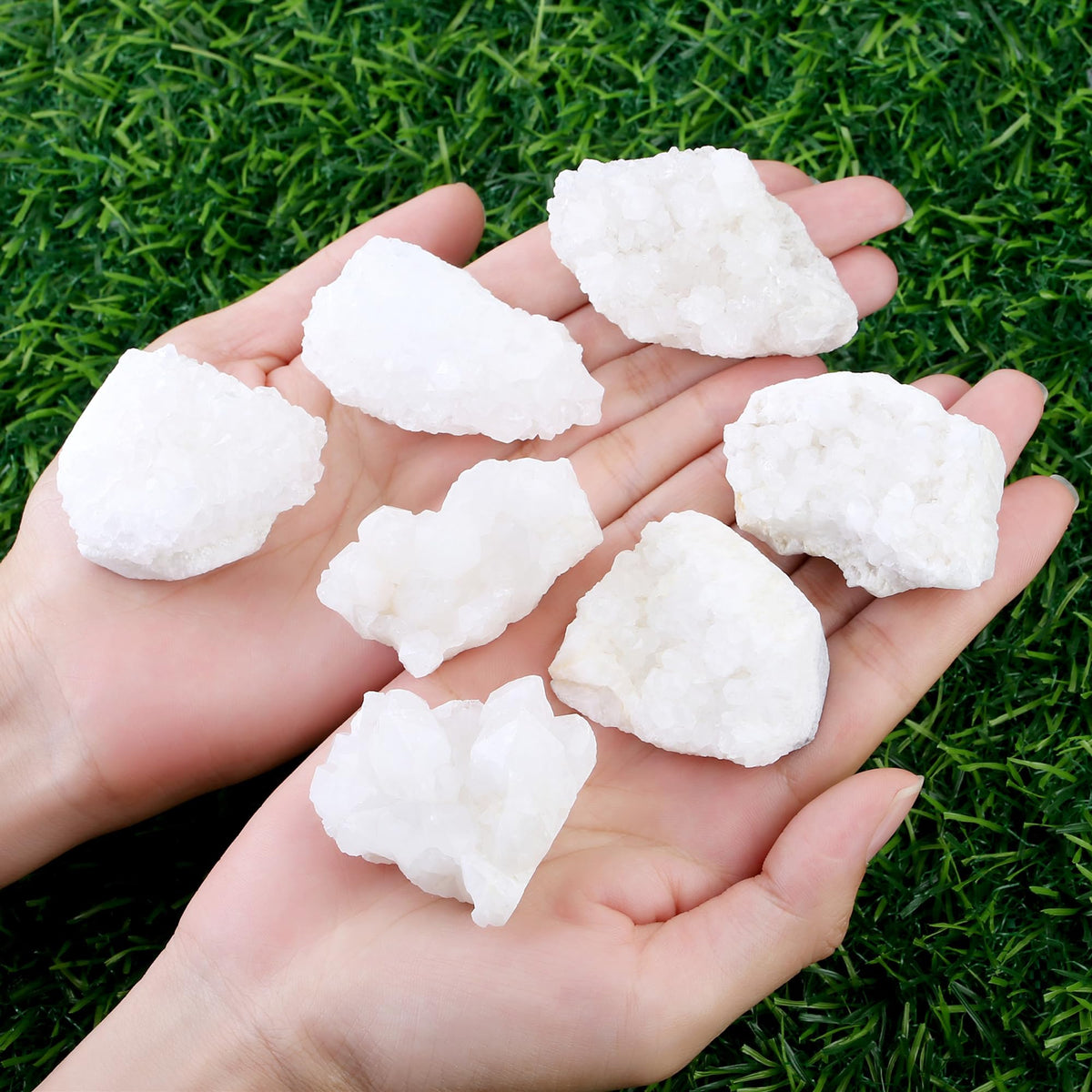 ZHIYUXI Clear Quartz Crystals and Stones Cuarzos Crystal Cluster Clear Crystal Quartz Crystals for Beginners Natural Rock Raw Stone Energy Balance Reiki Decor New Beginnings Gifts for Women 50-70g