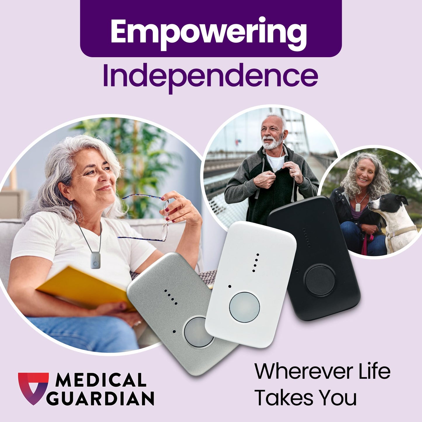Medical Guardian MGMini | Get Help Instantly & Stay Independent | Medical Alert Device for Seniors | 24/7 Monitoring, GPS Tracking, Emergency Button | Subscription Required | Pearl