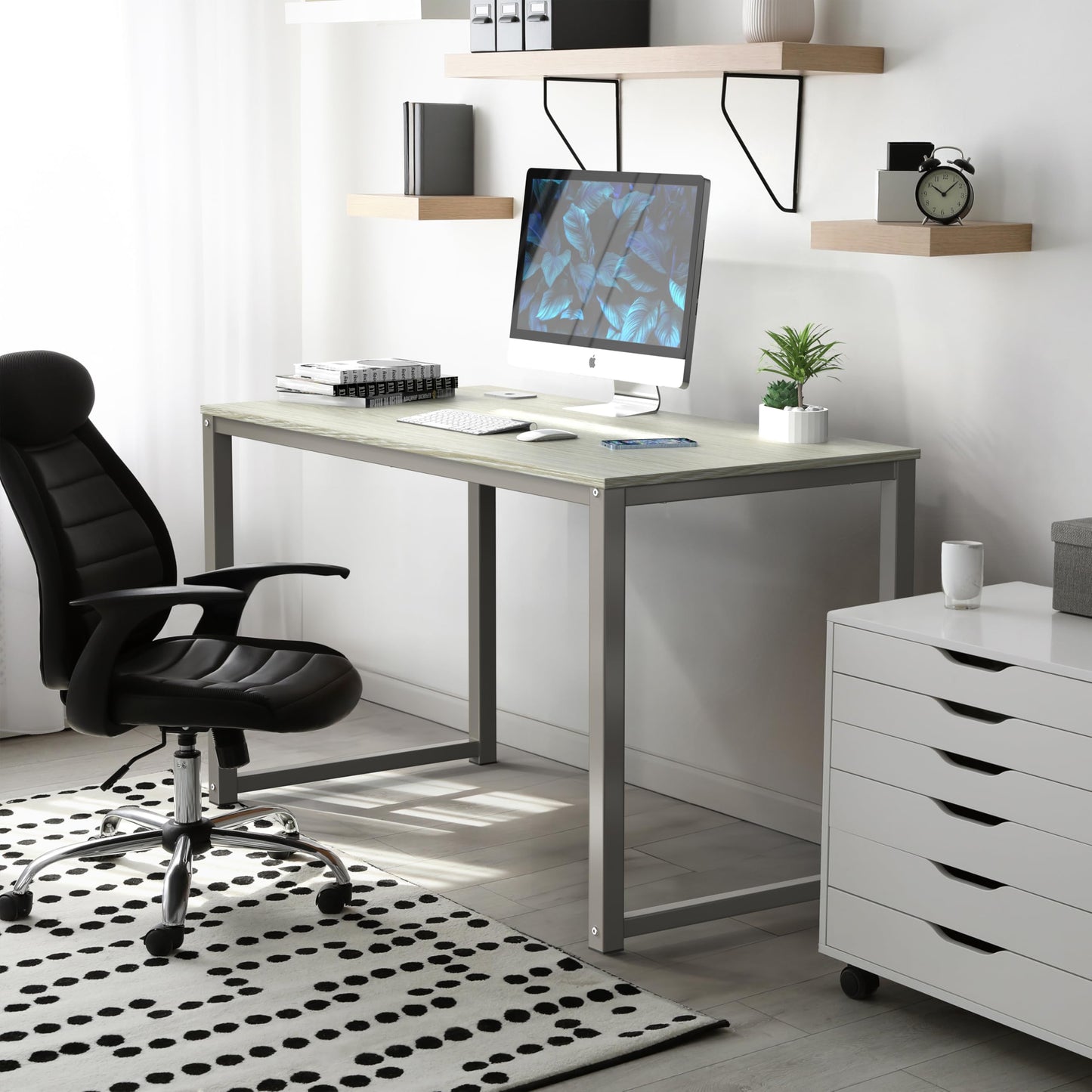 SHW 48-Inch Commercial-Grade Office Computer Desk, Maple