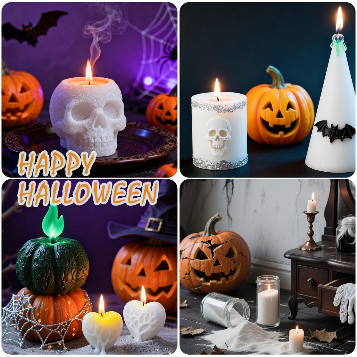 Aufien Candle Sand with Wicks,21.4 Oz Pearled Candle, DIY Bead Powder Sand Wax Making kit Refillable Non Toxic for Handmade, Wedding and Halloween Christmas Decorations White Orange Blossom Scented