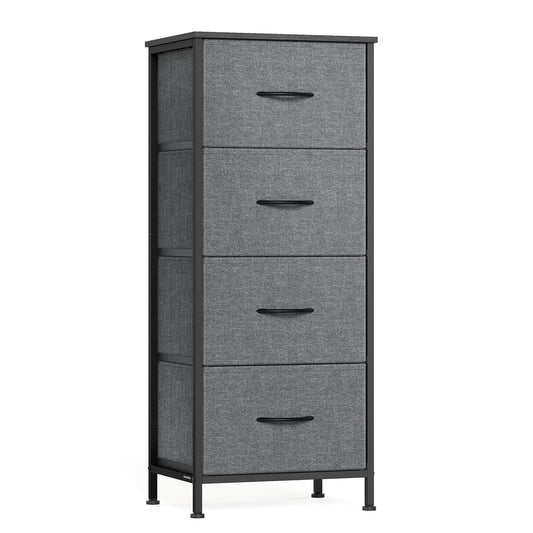 SONGMICS BELLAH Collection - Dresser for Bedroom, Chest of Drawers, Storage Organizer Unit, Closet, Entryway, Steel, 4 Drawers, Modern, Slate Gray ULGS314GN02S