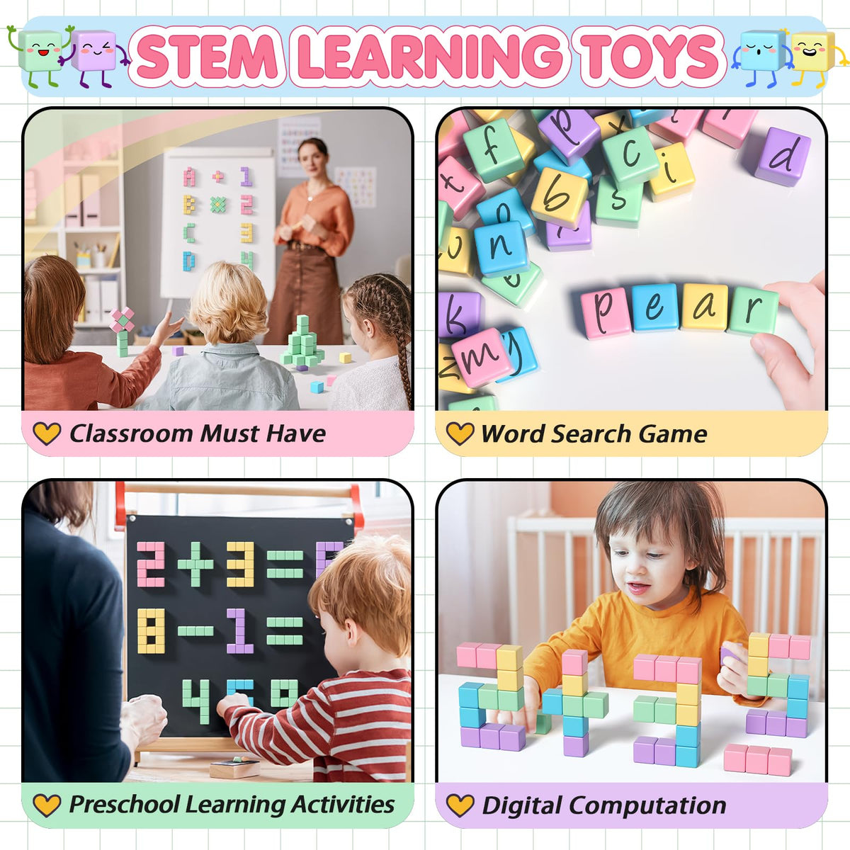 Apluses 104PCS Magnetic Blocks, Essential Creative Learning Toys for Kids | Preschool Montessori Sensory Autism-Friendly Magnet Toys for Boys and Girls Ages 3-6