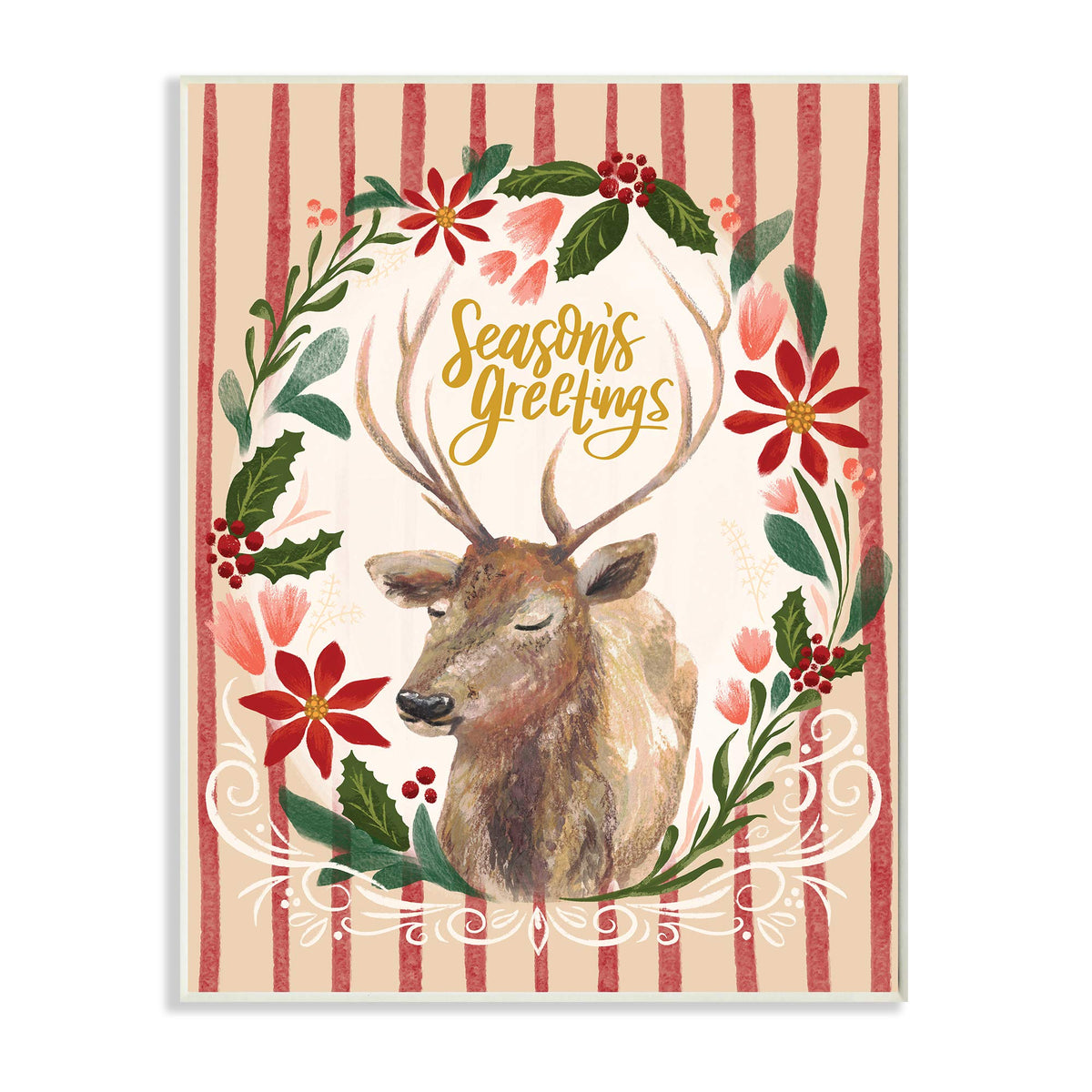 Stupell Industries 'Seasons Greetings Holiday Wreath Soft'| Wall Plaque Art