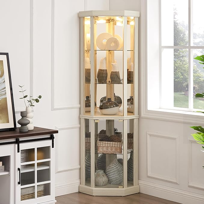 Anwick Corner Display Curio Cabinets