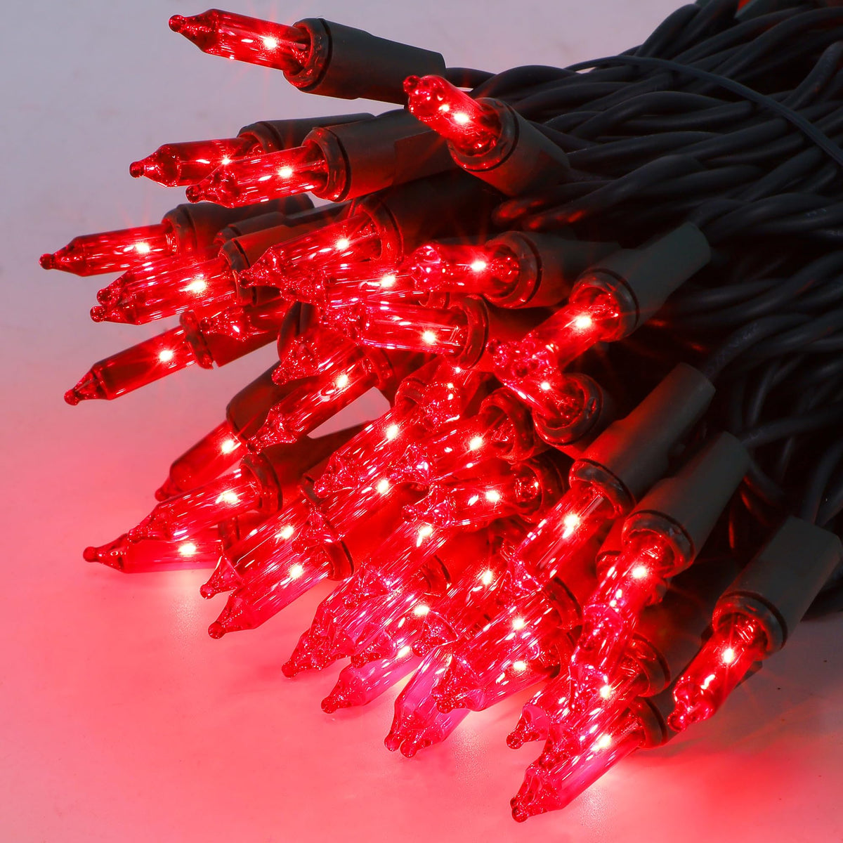 Watereem 2 Pack Red Valentines String Lights, 100 Count Each, Incandescent Mini Christmas Lights, Connectable Xmas Tree Light for Indoor Outdoor Garland Birthday Holiday Wedding Festival Party