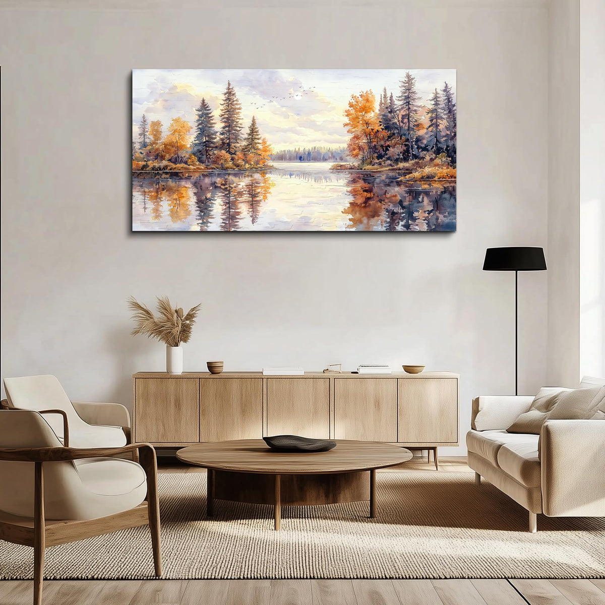 PHAOHUAXM Abstract Ink Landscape Painting Wall Art Painting Modern Canvas Print Natural Landscape Art Pictures Living Room Dining Room Wall Decor Bedroom Office Home Decoration Aesthetics 20x40 In