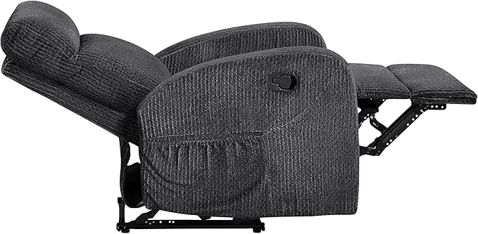 Lexicon Manual Recliner Chair, Textured Microfiber Reclining Chair, Wall Hugger