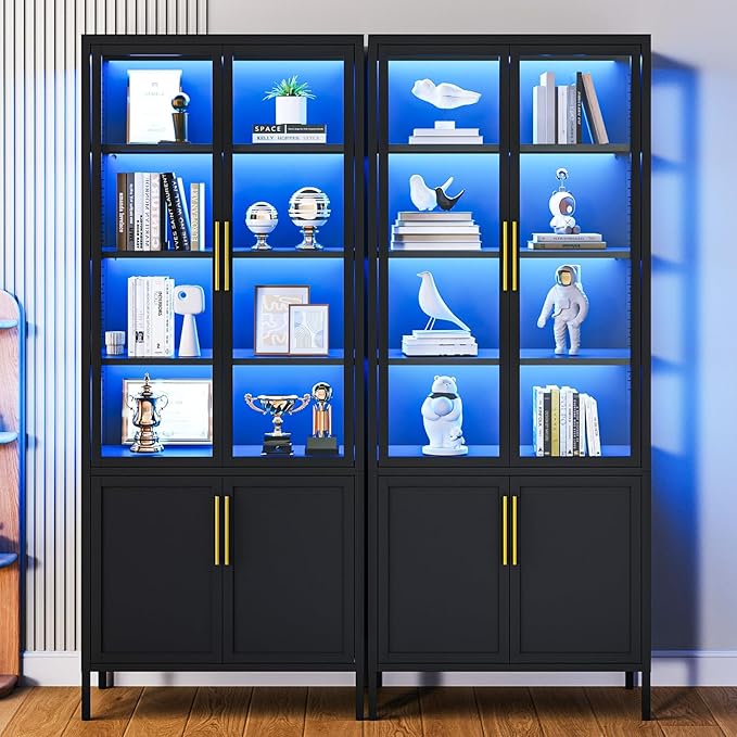 6-Tier Glass Display Cabinet