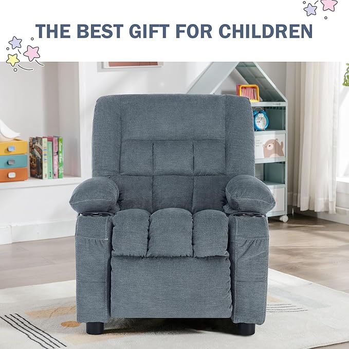 BOSMILLER Kids Recliner Chair， Push Back Toddler Recliner